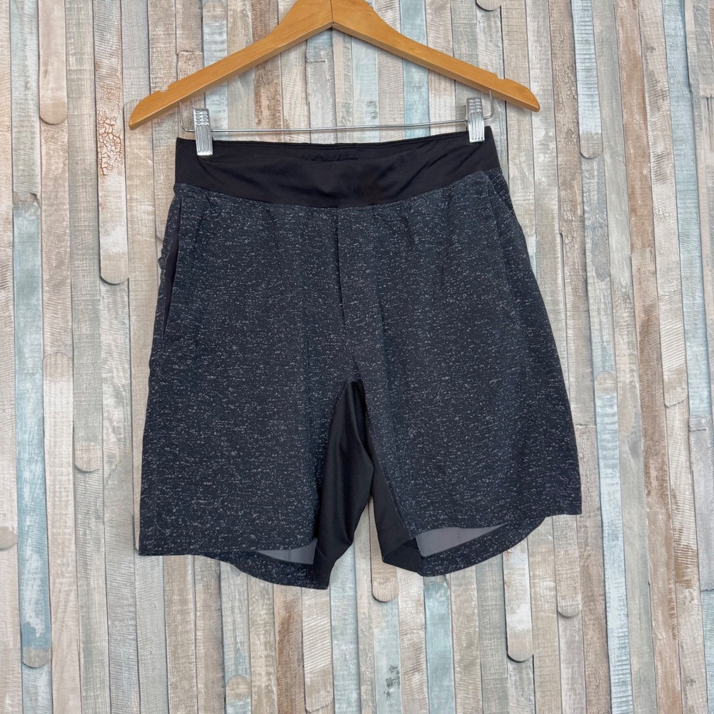 Lululemon T.H.E.‎ Short 7" Linerless Inked Black Mens Training Athletic Swift S